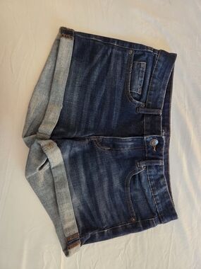 Aeropostale Indigo Blue Rolled Cuff Denim Shorts